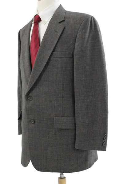 Hart Schaffner Marx Mens Gray Plaid Blazer Button Size 44