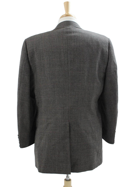 Hart Schaffner Marx Mens Gray Plaid Blazer Button Size 44