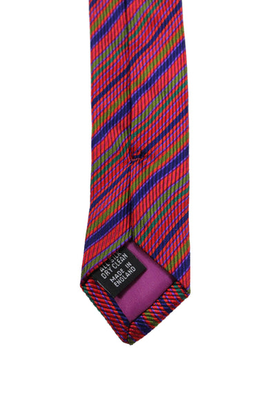 DUCHAMP Mens Silk Striped Wide Necktie Multi Colored