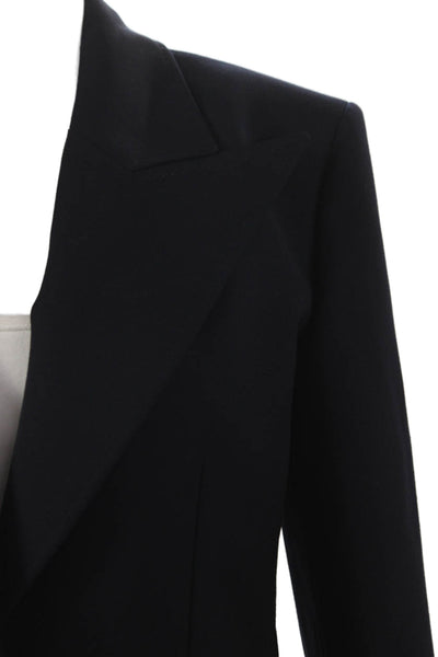 Gabriela Hearst Women Blue Wool Blazer Button Long Sleeve Size 42