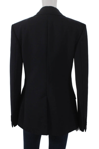 Gabriela Hearst Women Blue Wool Blazer Button Long Sleeve Size 42