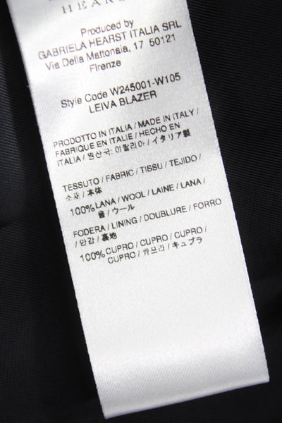 Gabriela Hearst Women Blue Wool Blazer Button Long Sleeve Size 42