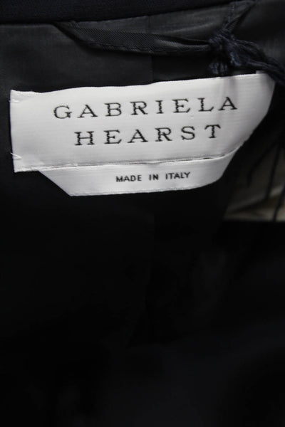 Gabriela Hearst Women Blue Wool Blazer Button Long Sleeve Size 42
