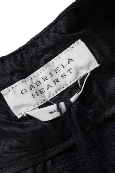 Gabriela Hearst Women Dress Pants Navy Blue Wool Zip Size 46