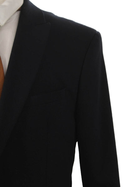 Zara Mens Black Polyester Blazer Buttoned Size 42