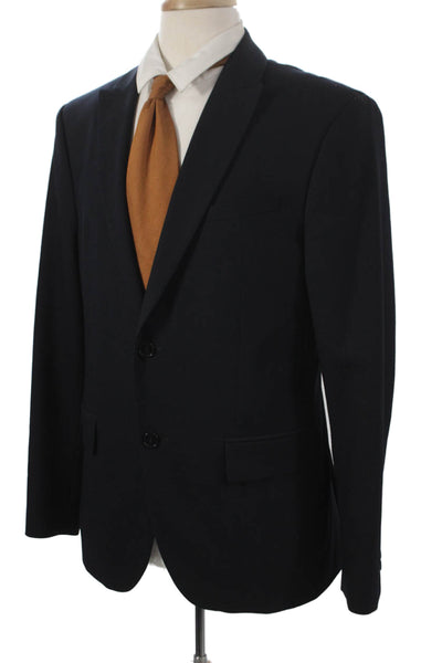 Zara Mens Black Polyester Blazer Buttoned Size 42
