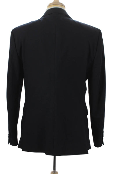 Zara Mens Black Polyester Blazer Buttoned Size 42