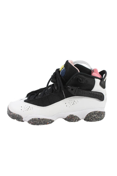 Nike Boys Air Jordan 6 Rings GS Grind Rubber Sneakers Shoes White Black Size 6Y