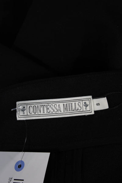 Contessa Mills Women Ankle Wool Pants Black Pull On Size 8