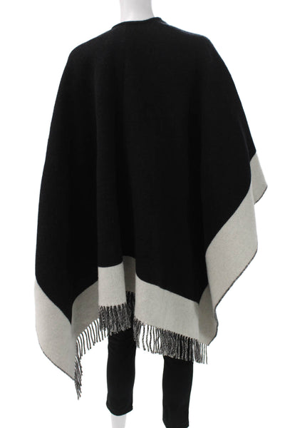 J. Mclaughlin Womens Wrap Wool V-Neck Black Long Sleeve Sweater Size One Size
