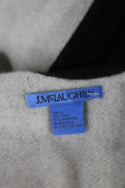 J. Mclaughlin Womens Wrap Wool V-Neck Black Long Sleeve Sweater Size One Size
