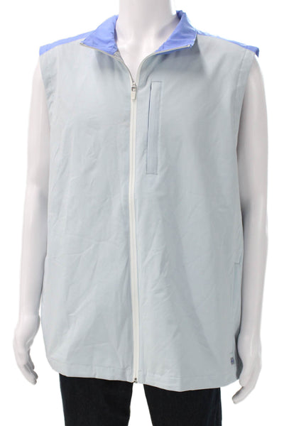 Vineyard Vines Men Blue Windbreaker Vest Zip Closure Size 2XL