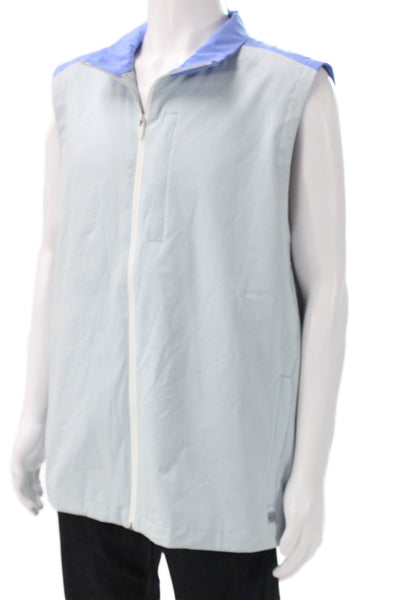 Vineyard Vines Men Blue Windbreaker Vest Zip Closure Size 2XL