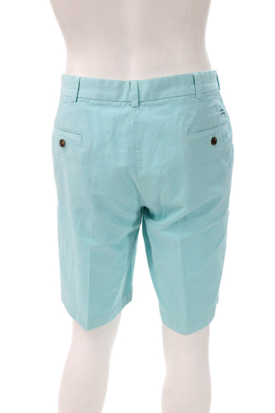 Brooks Brothers Mens Bermuda Shorts Blue 100% Cotton Button Size 35