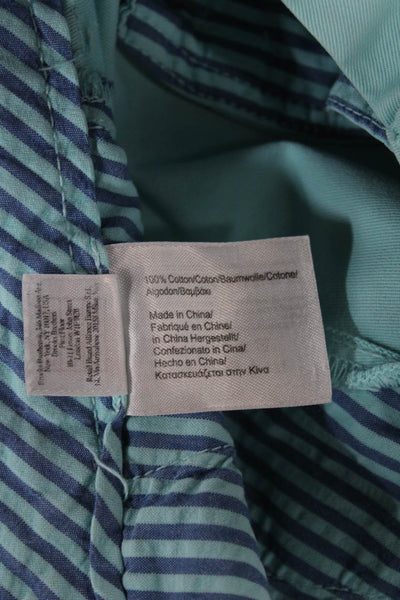 Brooks Brothers Mens Bermuda Shorts Blue 100% Cotton Button Size 35