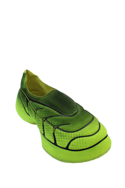 Givenchy Men's Round Toe Slip-On Chunky Rubber Sole Sneakers Green Size 43