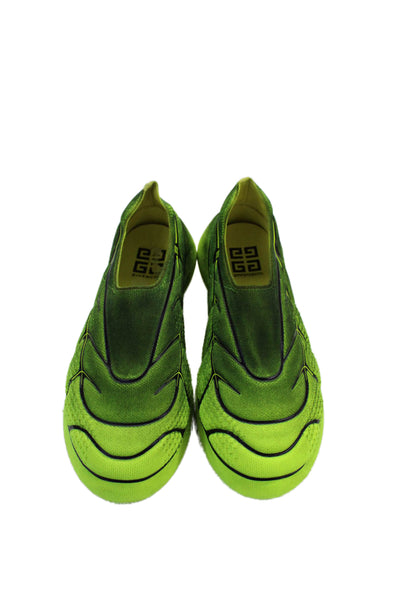Givenchy Men's Round Toe Slip-On Chunky Rubber Sole Sneakers Green Size 43