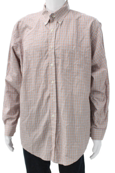 Brooks Brothers Men's Long Sleeves Button Multicolor Plaid Shirt Size XL