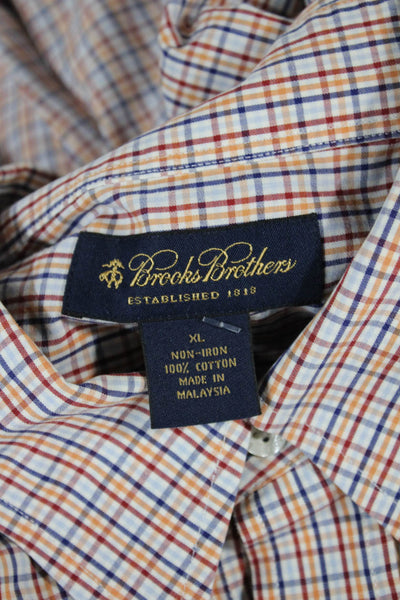 Brooks Brothers Men's Long Sleeves Button Multicolor Plaid Shirt Size XL