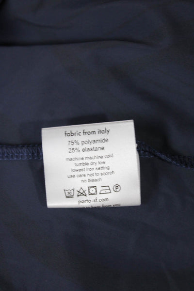 Porto Women Shift Dress Blue 3/4 Sleeve Knee Length Round Neck Size 1