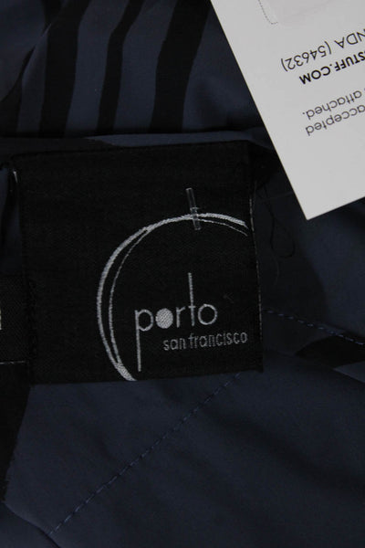 Porto Women Shift Dress Blue 3/4 Sleeve Knee Length Round Neck Size 1