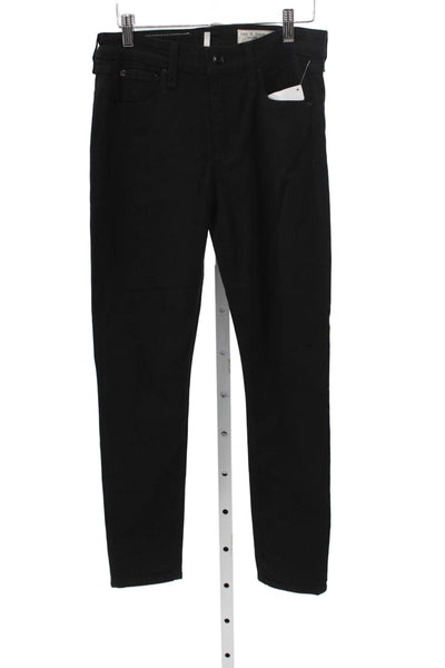 Rag & Bone Women Skinny High Rise Black Jeans Button Size 27