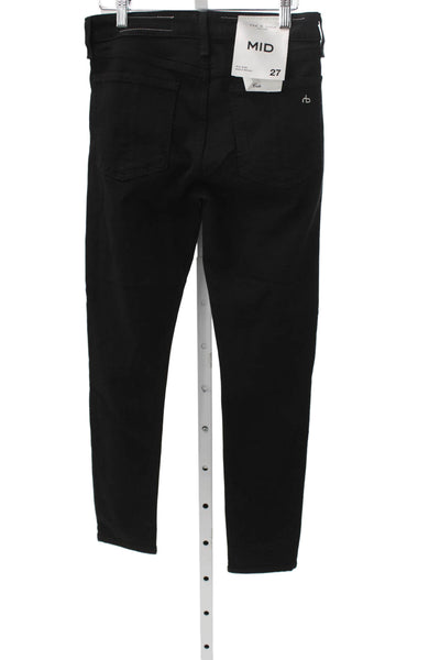 Rag & Bone Women Skinny High Rise Black Jeans Button Size 27
