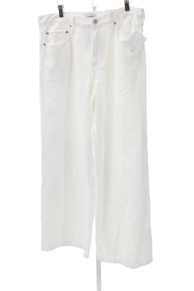 Pistola Womens Wide Leg High Rise Jeans White Cotton Size 31
