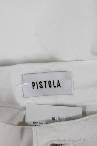 Pistola Womens Wide Leg High Rise Jeans White Cotton Size 31