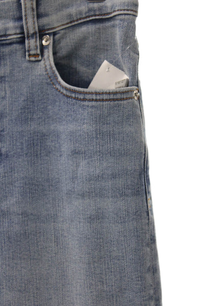 Frame Womens Wide-Leg Jeans Blue Cotton High Rise Button Size 24