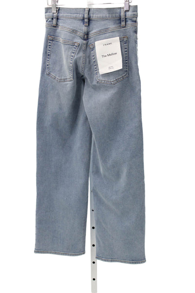 Frame Womens Wide-Leg Jeans Blue Cotton High Rise Button Size 24
