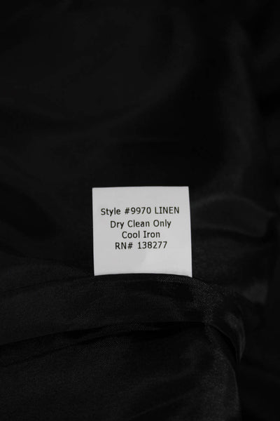 Estelle & Finn Womens Basic Jacket Black Linen Button Long Sleeve Size 10