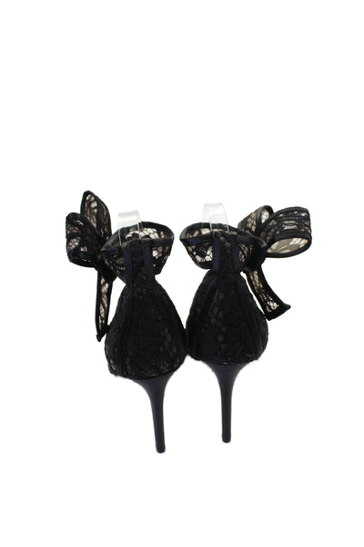 INC International Concepts Womens Stiletto Lace Bow Dorsay Pumps Black Size 10