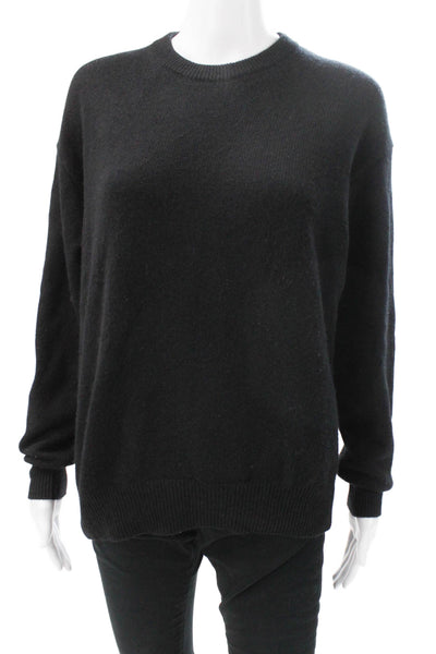 Zara Women Black Cashmere Crew Neck Long Sleeve Pullover Sweater Size S