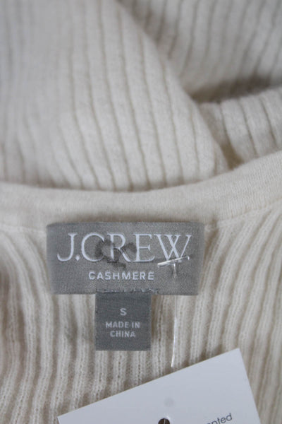 J Crew Women Cashmere Sleeveless Scoop Neck Basic Tank White Size S