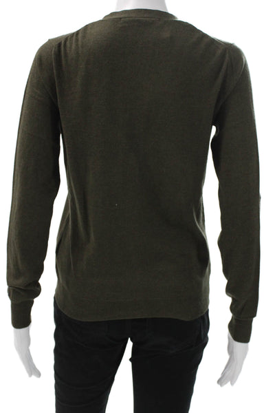 Zara Womens Green V Neck Cardigan Long Sleeve Size S