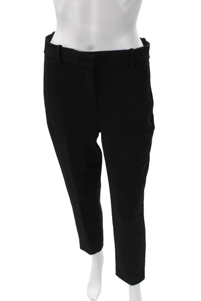 J Crew Womens Ankle Pants Black Polyester Button Size 6
