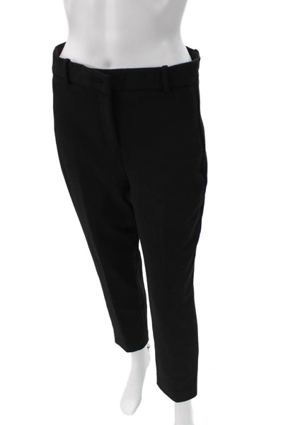J Crew Womens Ankle Pants Black Polyester Button Size 6