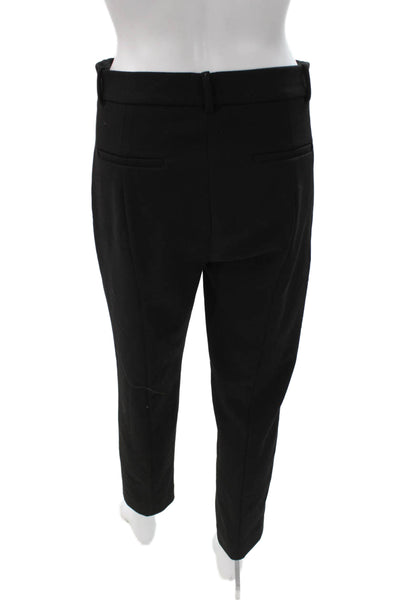 J Crew Womens Ankle Pants Black Polyester Button Size 6