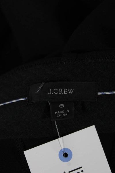 J Crew Womens Ankle Pants Black Polyester Button Size 6