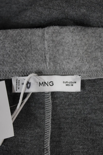 MNG Women Straight Pencil Skirt Long Gray Fleece Pull On Size M