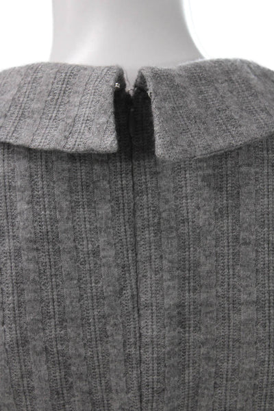 L Academie Women Gray Rayon Collared Long Sleeve Romper Zip Size S
