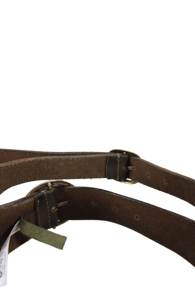 Free People Womens Leather Chunky Split Detail Belt Brown Size S