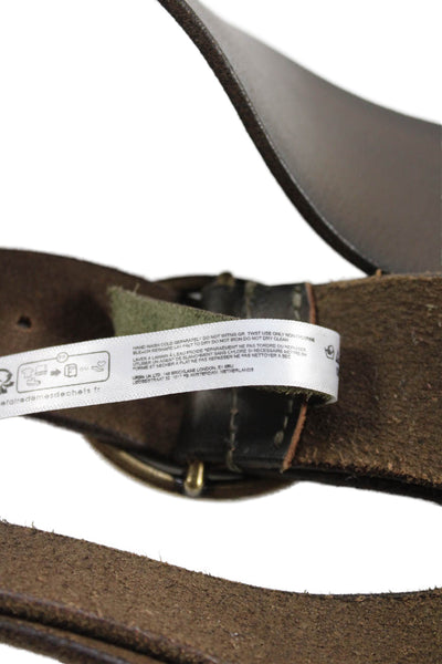 Free People Womens Leather Chunky Split Detail Belt Brown Size S