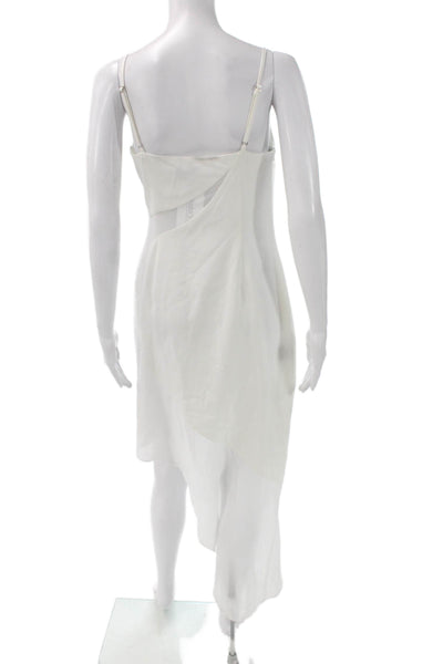 NBD Women White Slip Dress Cowl Neck Long Sleeveless Polyester Size S
