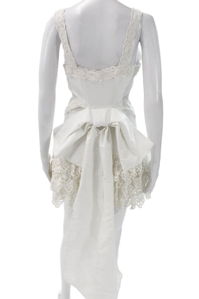 Love Shack Fancy Womens Fit & Flare Dress White V-Neck Sleeveless Size 4