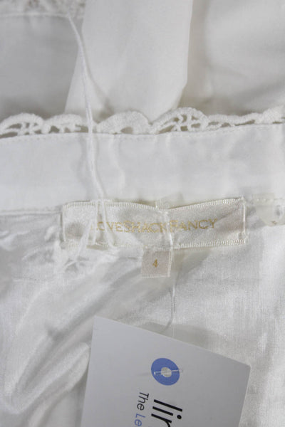 Love Shack Fancy Womens Fit & Flare Dress White V-Neck Sleeveless Size 4