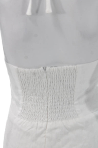 Reformation Womens Maxi Halter Linen Dress White Sleeveless Zip Size 2