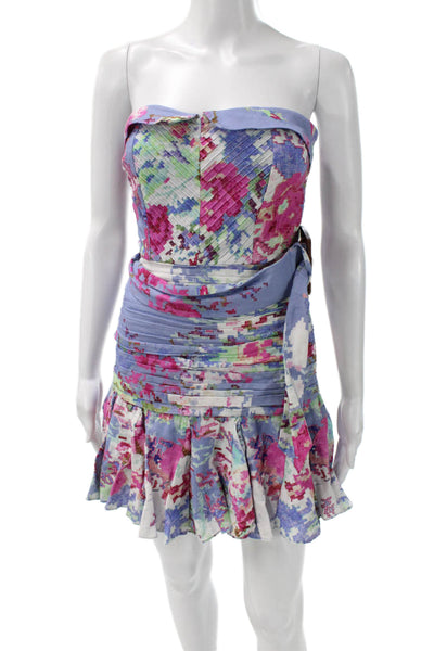 Hemant and Nandita Women Fit & Flare Dress Multicolor Cotton Sweetheart Size XS