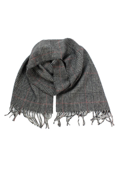 Brooks Brothers Unisex Adults Lambswool Neck Scarf Gray Size 64X11"